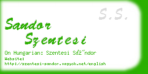 sandor szentesi business card